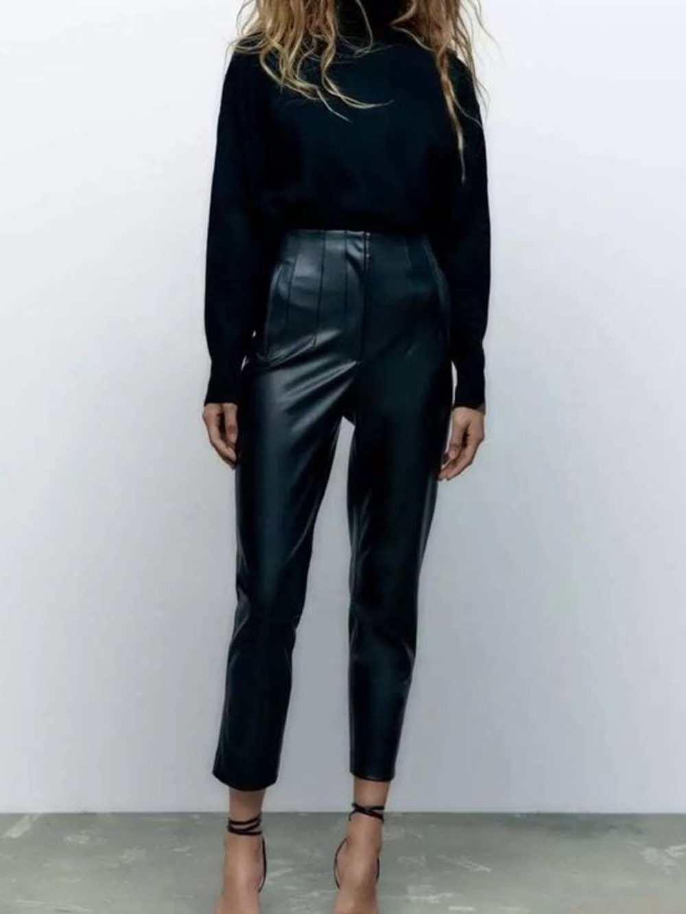 Zara Black Faux Leather pants